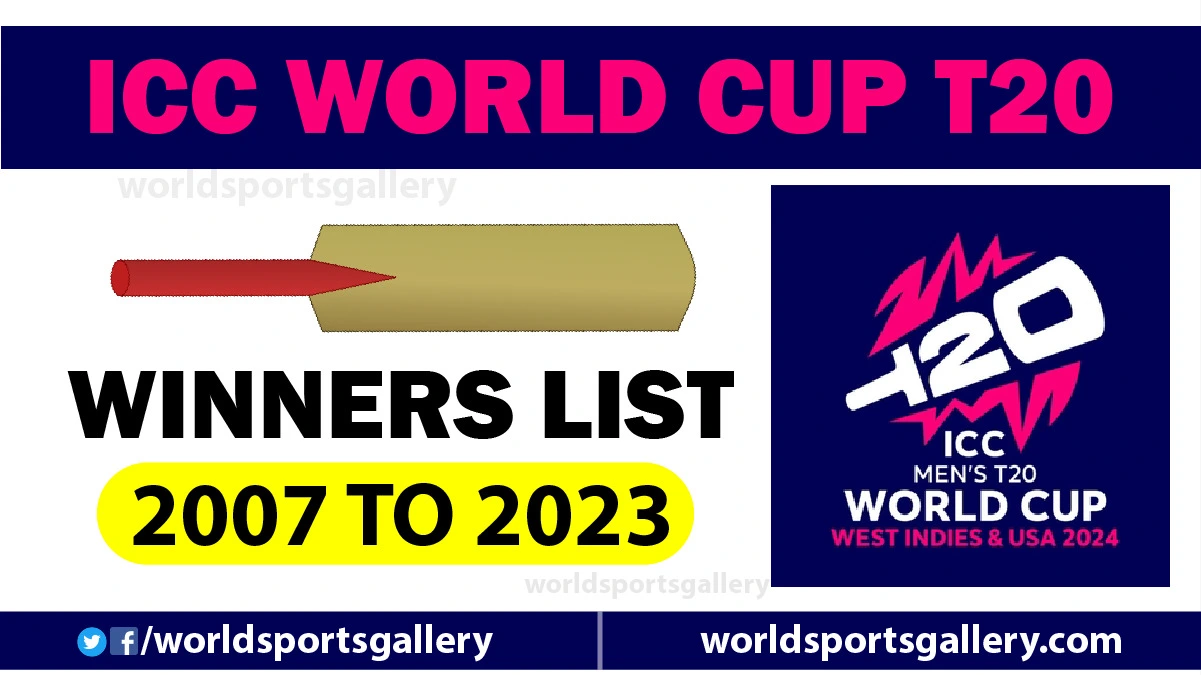 ICC World Cup T20 Winners List from 2007 to 2023