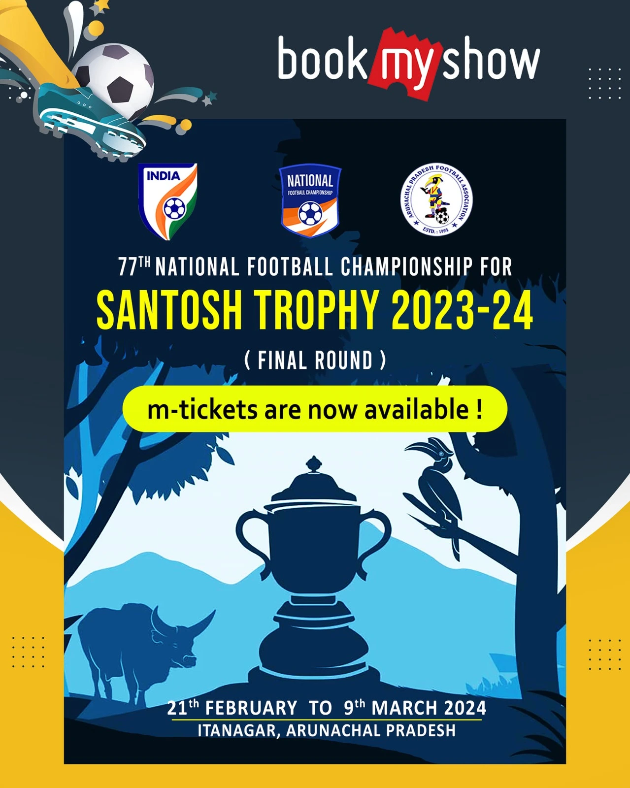 Santosh Trophy Ticket Booking 2024